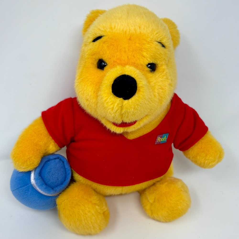 Disney’s Winnie The Pooh Stuffed Animal Blue Honey Pot Jar Vintage 1994 1990s